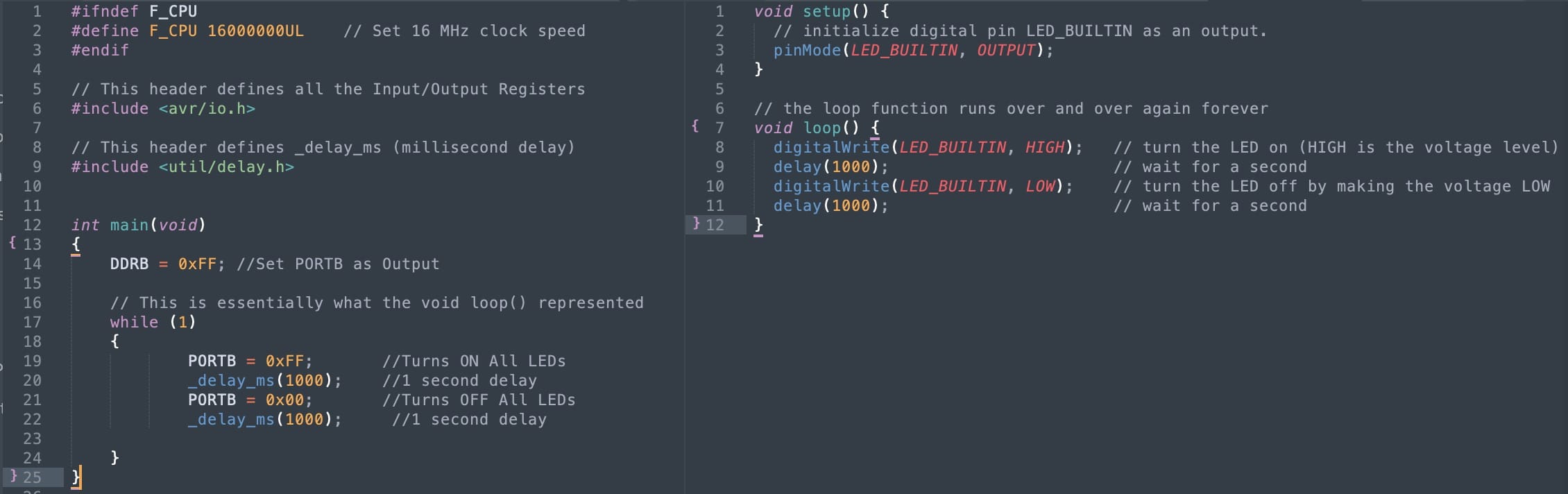 Define Compiling workflow for Arduino sketch with Makefile